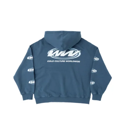 Worldwide Circle Hoodie Slate Blue