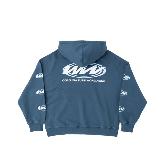 Worldwide Circle Hoodie Slate Blue