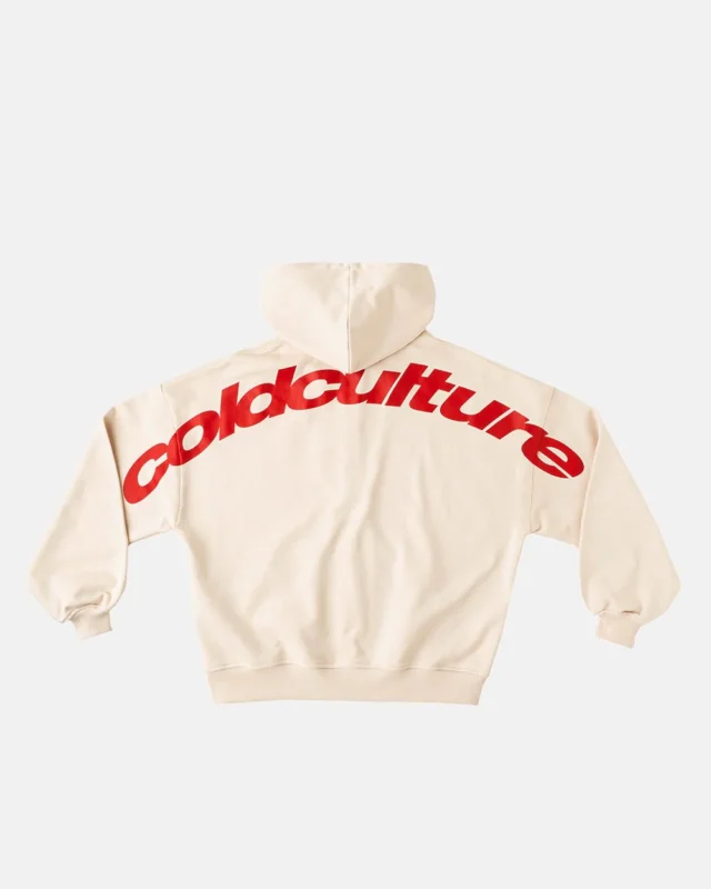 Cold Culture Curved Zip Hoodie Cream2